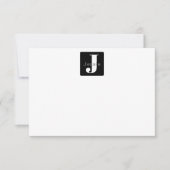 Afgeronde doosnaam & Monogram | Zwart Wit & Grijs Bedankkaart (Voorkant)