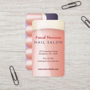 Afgeronde Franse Manicure Nail Salon Visitekaartje