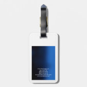 Afgeronde hoek Blauw Wit Elegant Modern Bagagelabel (Achterkant verticaal)