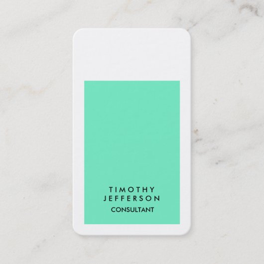 Afgeronde hoek Blauw Wit Elegant Modern Visitekaartje (Voorkant)