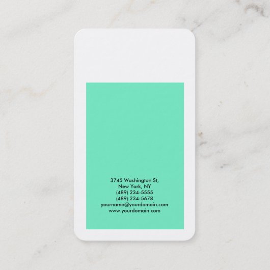 Afgeronde hoek Blauw Wit Elegant Modern Visitekaartje (Achterkant)