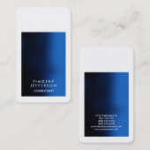 Afgeronde hoek Blauw Wit Elegant Modern Visitekaartje (Voorkant / Achterkant)