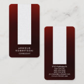 Afgeronde hoek bruin rood wit profiel kaart visitekaartje (Voorkant / Achterkant)