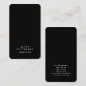 Afgeronde hoek Creatief Zwart Modern Elegant Visitekaartje (Voorkant / Achterkant)