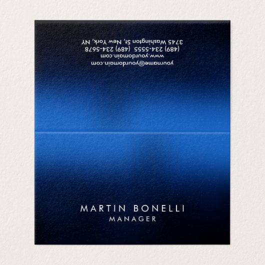 Afgeronde hoek donkerblauw zwart Visitekaartje (Buitenkant ongevouwen)