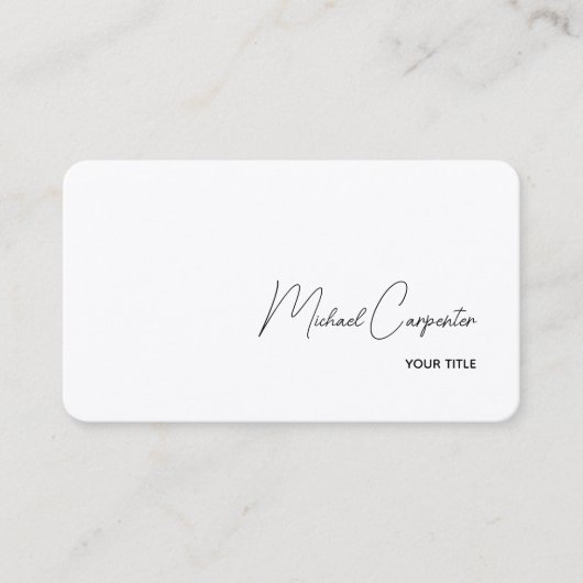 Afgeronde hoek Eenvoudige professionele kalligrafi Visitekaartje (Voorkant)