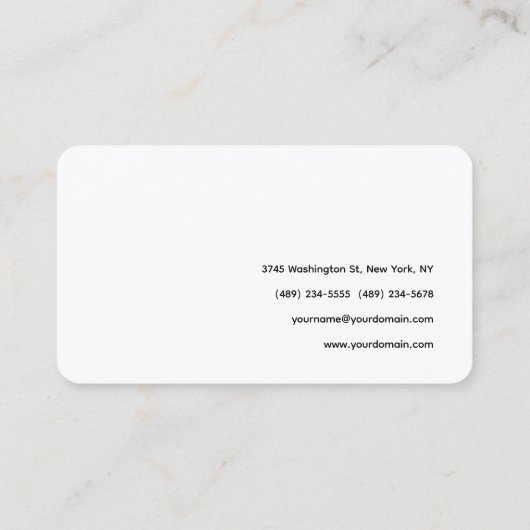 Afgeronde hoek Eenvoudige professionele kalligrafi Visitekaartje (Achterkant)