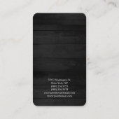 Afgeronde hoek grijs hout achtergrond elegant visitekaartje (Achterkant)