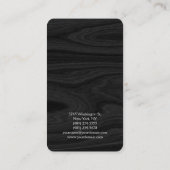 Afgeronde hoek grijs hout achtergrond elegant visitekaartje (Achterkant)