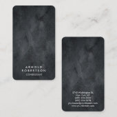 Afgeronde hoek Grijs Modern Stijlvol Elegant Visitekaartje (Voorkant / Achterkant)