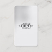 Afgeronde hoek grijs wit elegant uniek visitekaartje (Voorkant)