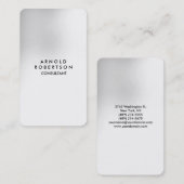 Afgeronde hoek grijs wit elegant uniek visitekaartje (Voorkant / Achterkant)