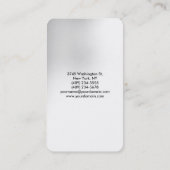 Afgeronde hoek grijs wit elegant uniek visitekaartje (Achterkant)