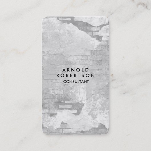 Afgeronde hoek Grijze Muur Elegant Uniek Visitekaartje (Voorkant)