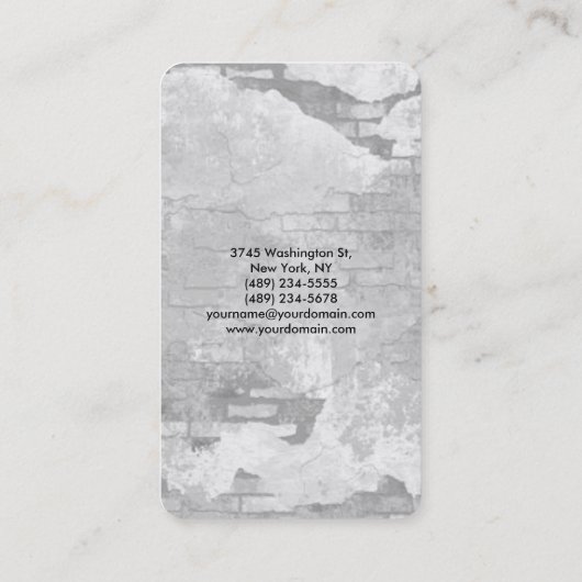Afgeronde hoek Grijze Muur Elegant Uniek Visitekaartje (Achterkant)