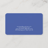Afgeronde hoek Medium Blue Plain Minimalist Visitekaartje (Achterkant)