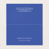 Afgeronde hoek Medium Blue Plain Minimalist Visitekaartje (Buitenkant ongevouwen)