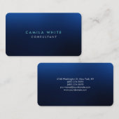 Afgeronde Hoek Nacht Blauw Elegant Professional Visitekaartje (Voorkant / Achterkant)