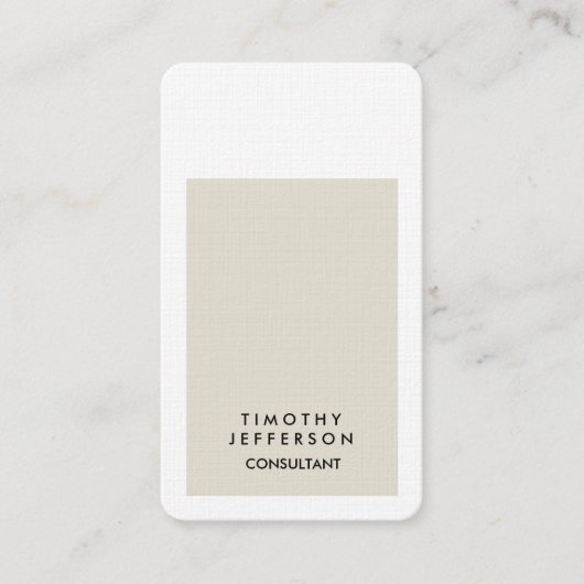 Afgeronde hoek Premium linnen Elegant Modern Visitekaartje (Voorkant)