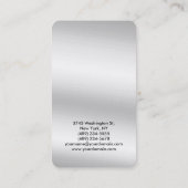 Afgeronde hoek zilvergrijs Elegant Visitekaartje (Achterkant)