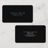 Afgeronde hoek zwart blauw Elegant Professional Visitekaartje (Voorkant / Achterkant)