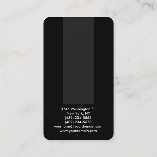 Afgeronde hoek zwart grijs verticaal Visitekaartje (Achterkant)