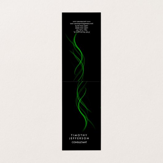 Afgeronde hoek zwart groen curves Elegant Modern Visitekaartje (Buitenkant ongevouwen)