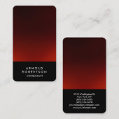 Afgeronde hoek Zwart Rood Elegant Visitekaartje (Voorkant / Achterkant)