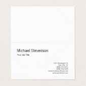 Afgeronde hoek zwart wit gepersonaliseerd visitekaartje (Buitenkant ongevouwen)