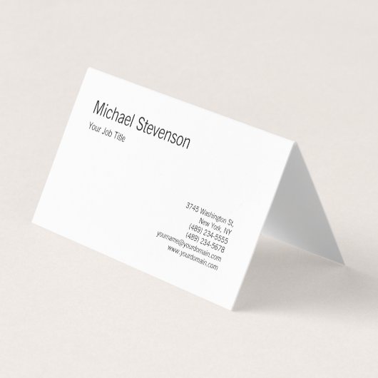 Afgeronde hoek zwart wit gepersonaliseerd visitekaartje (Voorkant)