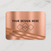 AFGERONDE HOEKEN DIKKE KAART KOPER METALLIC LOOK VISITEKAARTJE (Achterkant)