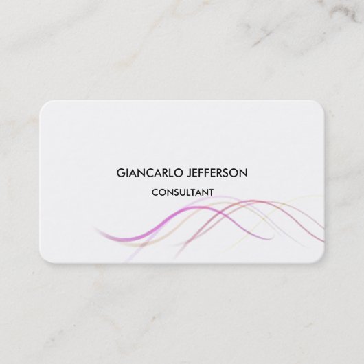 Afgeronde minimalistische peulkrommen visitekaartje (Voorkant)