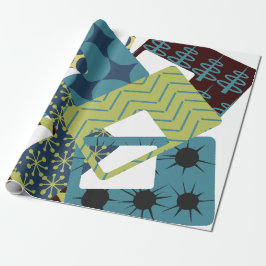 Afgeronde moderne rechthoeken uit het midden van d cadeaupapier