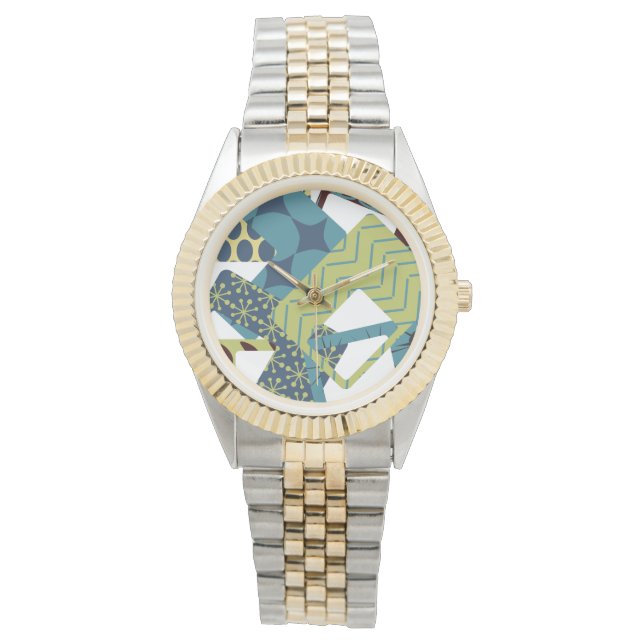 Afgeronde moderne rechthoeken uit het midden van d horloge (Voorkant)