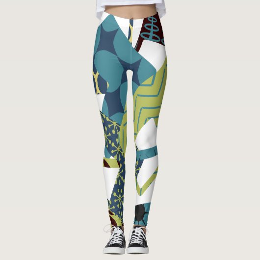 Afgeronde moderne rechthoeken uit het midden van d leggings (Voorkant)