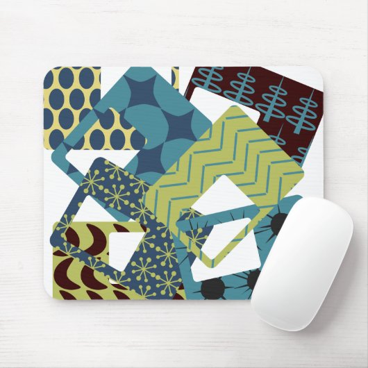 Afgeronde moderne rechthoeken uit het midden van d muismat (Met muis)