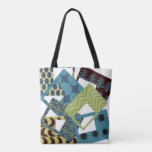 Afgeronde moderne rechthoeken uit het midden van d tote bag (Achterkant)