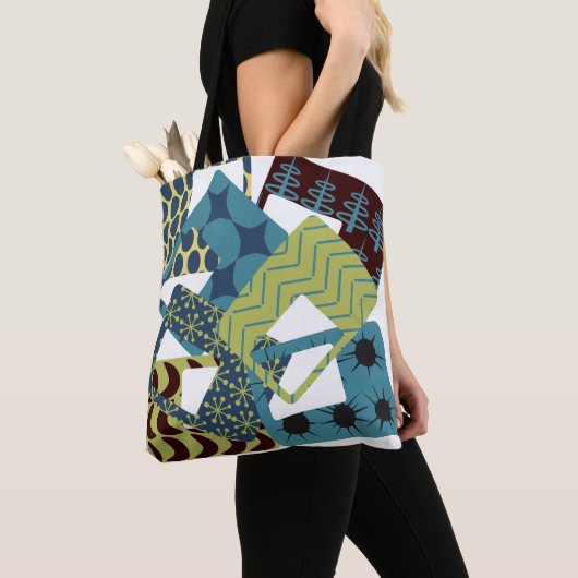 Afgeronde moderne rechthoeken uit het midden van d tote bag (Dichtbij)