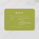 Afgeronde Olijf Diner Opties Bruiloft Informatiekaartje (Voorkant)