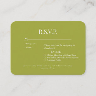 Afgeronde Olijf Diner Opties Bruiloft Informatiekaartje