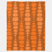Afgeronde Oranje Rechthoeken Fleece Deken (Voorkant)