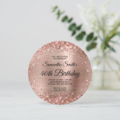 Afgeronde Roze Gouden Glitter Monogram 40e Verjaar Kaart (Staand voorkant)