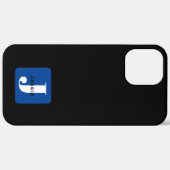 Afgeronde vaknaam & monogram | Zwart Wit & Blauw Case-Mate iPhone Case (Achterkant (horizontaal))