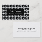 Afgeronde vierkanten Retro Zwart & Wit Patroon Visitekaartje (Voorkant / Achterkant)
