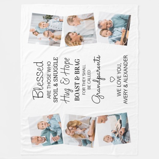 Afgeruste grootouders Citaat Foto collage Fleece Deken (Voorkant)