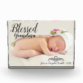 Afgeruste oma Elegant Script One Photo Option Fotoblokken (Voorkant)