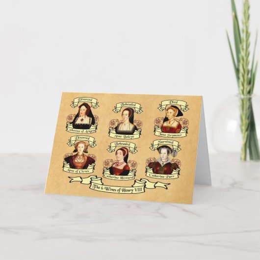 Afgescheiden, Behead, DIed. Wiven van Henry VIII Kaart (Voorkant)