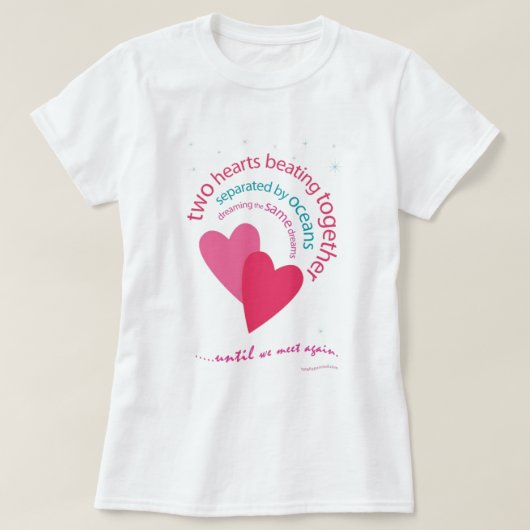 Afgescheiden door oceanen t-shirt (Design voorkant)