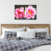 Afgescheiden, roze pioenrozen canvas afdruk (Insitu (Slaapkamer))
