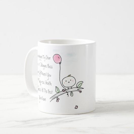 Afgescheids Geschenk Persoonlijk Mooie Voor Vrouw Koffiemok (Voorkant links)